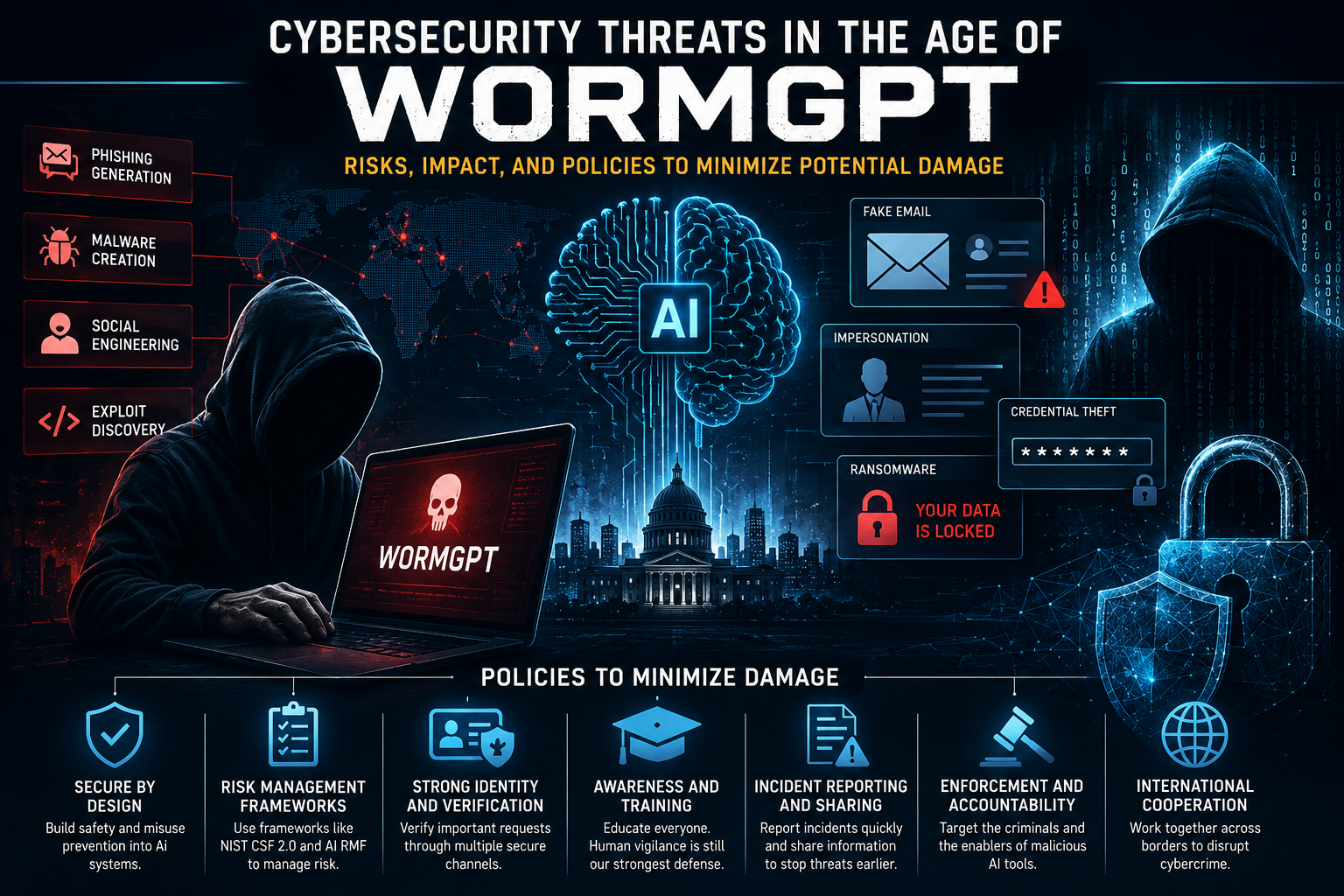 Cybersecurity Threats in the Age of Malicious AI: WormGPT, Digital Crime, and the Policy Response